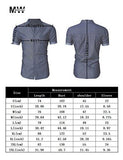 MRWONDER CASUAL SLIM FIT BUTTON DOWN SHIRT SHORT SLEEVE DENIM SHIRTS WESTERN DARK BLUE XL