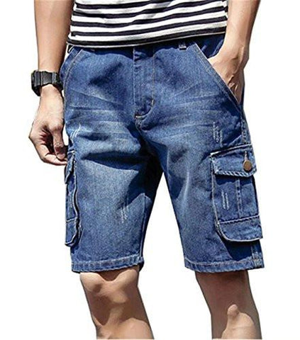 DIGERLA SUMMER DENIM SHORTS CARGO JEANS BLUE32