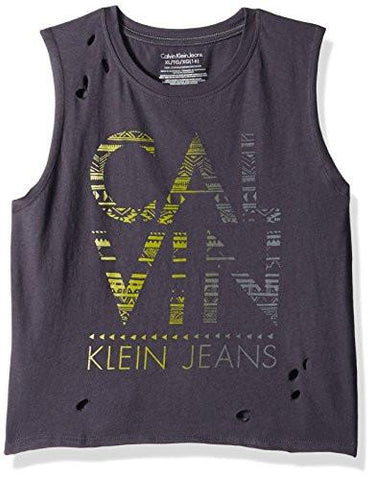 BIG GIRLS GEO LOGO OVERSIZED TANK DARK GREY MEDIUM