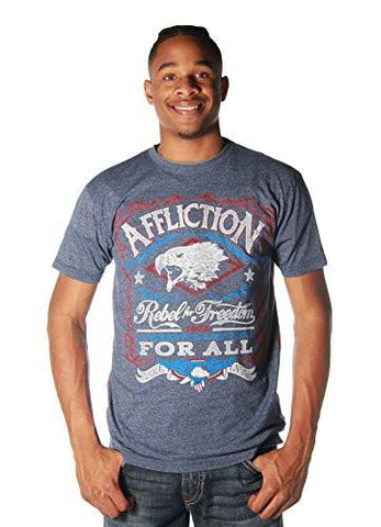 Affliction Freedom Rebel Tee Shirt Navy Medium