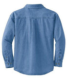 Joes USatm Ladies Long Sve Value Denim Shirt Medium Faded Blue