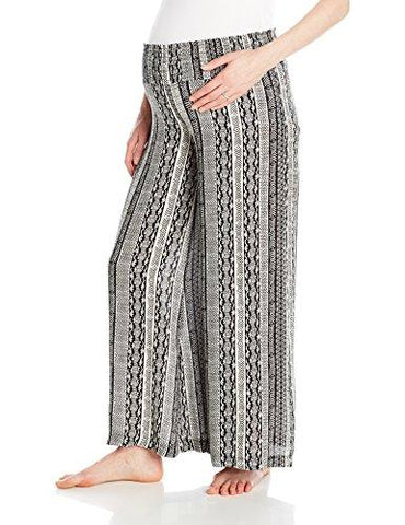 Maternity Isla Smock Waist Pant Black Geo Xl