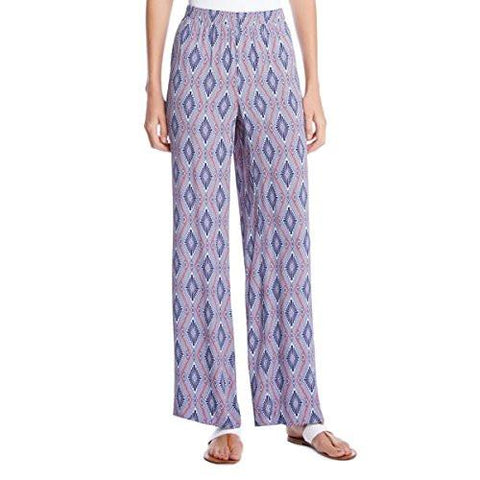 Printed Pleated Palazzo Pants Navy Lxl