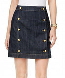 Denim Button Down Mini Skirt Blue 12