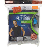 HANES SPORT STYLING COTTON SLEEVELESS TSHIRTS W COOL DRI 4PACK LARGE 4244 GRAY