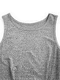 Crop Top Vest Ribbed Tank Top Grey Medium