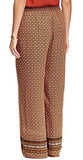 Daniel Rainn Small Border Print Palazzo Pants Orange S