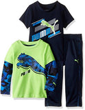 Puma Baby 3 Piece Slider Tee And Pant Set Deep Navy 12M