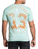 Affliction Flagstaff Tee Shirt Mint Burnout Wash Large