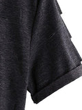 Sweatyrocks Graphic Print Crop Top SuMMer Short Sleeve Casual Tshirt Grey M