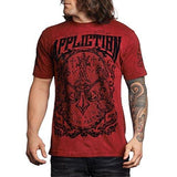 Live Fast Shirt Fleur Short Slvs Crew Neck In Dirty Red Wash