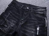 Stretch Straight Zipper Deco W32 01 Black