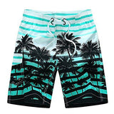LAND COLORFUL STRIPE COCONUT TREE BEACH SHORTS SWIM TRUNKS BLUE 3334 WAIST