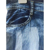 Knee Casual Stylish Hip Hop Skinny Denim Pants Ripped Chain Xl Blue
