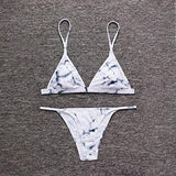 XHERR WO TRIANGLE TOP BRAZILIAN CHEEKY BOTTOM BIKINI SET SWIMWEAR MEDIUM US SIZE SMALL INK