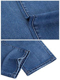 Vintage Blue Straight Fit Destroyed Distressed Denim Pants With Knee Rips 32