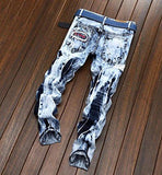 Snow Washed Ripped Slim Fit Blue 36