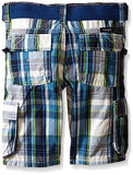 Big Fashion Cargo Shorts Blue Plaid 16