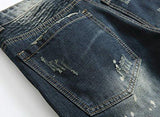 Ripped Slim Straight Fit Biker Dark Blueus 32