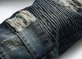 Ripped Slim Straight Fit Biker Dark Blueus 32