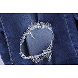 Knee Skinny Denim Distressed Ripped Boyfriend L