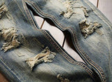Vintage Casual Ripped Broken Hole Denim Joggers Pants