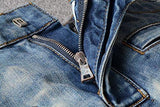 MEN MOTO BIKER JEANS SHORTS DENIM SHORT PANTS W32