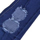 Knee Skinny Denim Distressed Ripped Boyfriend L